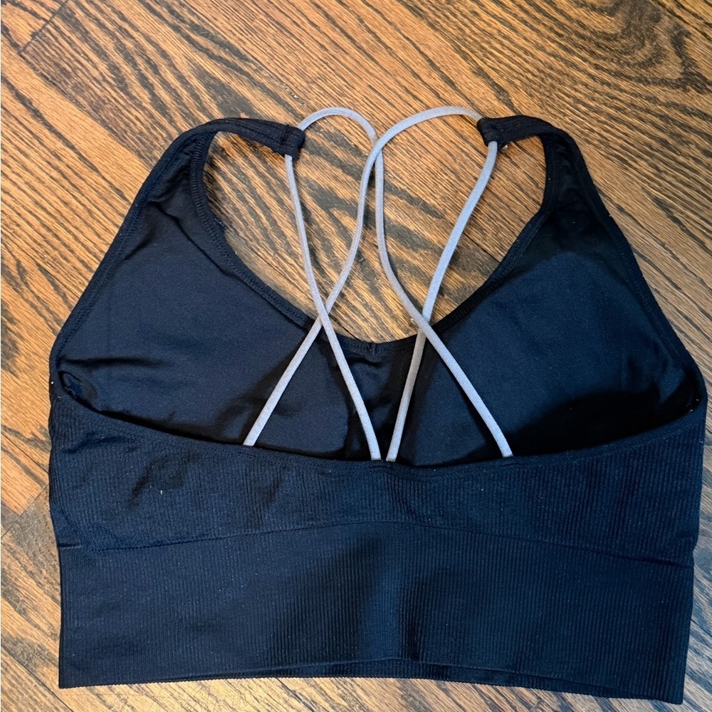 Puma Women's Black Strappy Sports Bra - Picture 2 of 2
